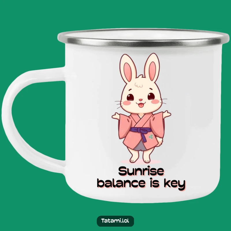 Funny Kimono Rabbit Camping Mug: Adventure with Hilarious Balance!