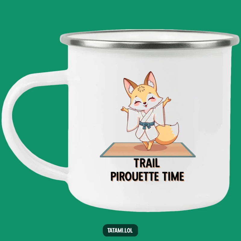 Funny Fox Kimono Camping Mug: Elegant Pirouette Adventure Gift