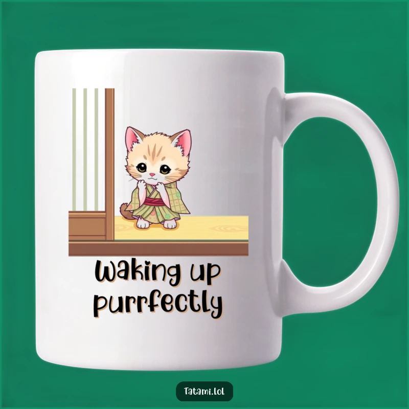 Funny Kitten Kimono Mug - Playful Cat Lover Gift