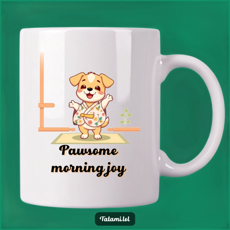 Funny Puppy Kimono Mug: Happy Dance Character Gift for Dog Lovers