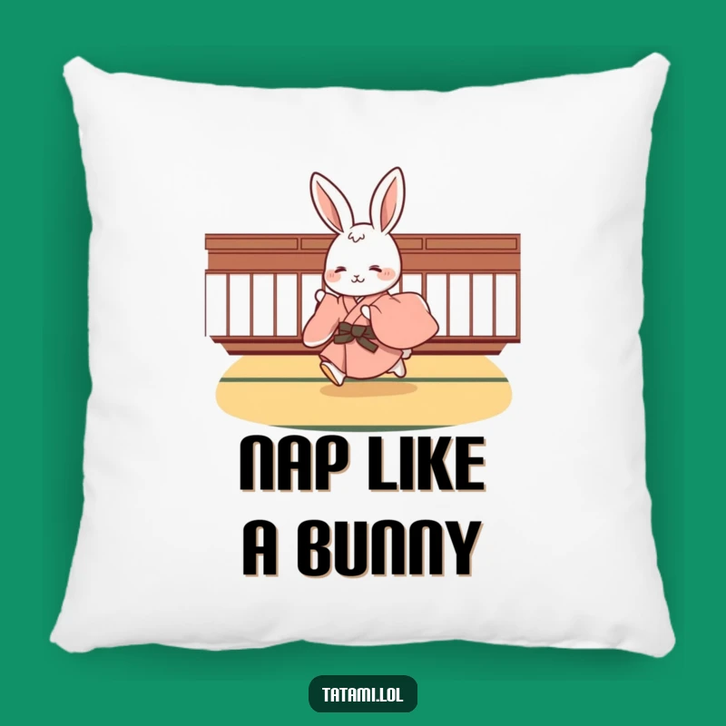Funny Rabbit Kimono Pillow: Cute Hopping Character Accent Pillow Gift