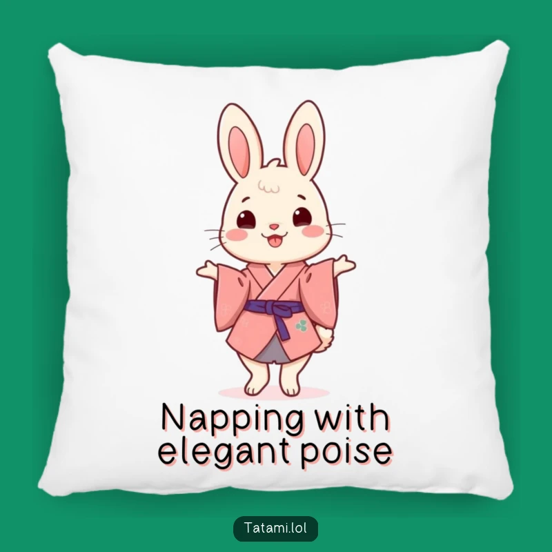 Funny Kimono Rabbit Pillow: Cute & Cozy Humor for Your Sofa
