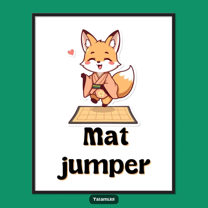 Funny Fox Kimono Art Poster - Whimsical Wall Decor Gift