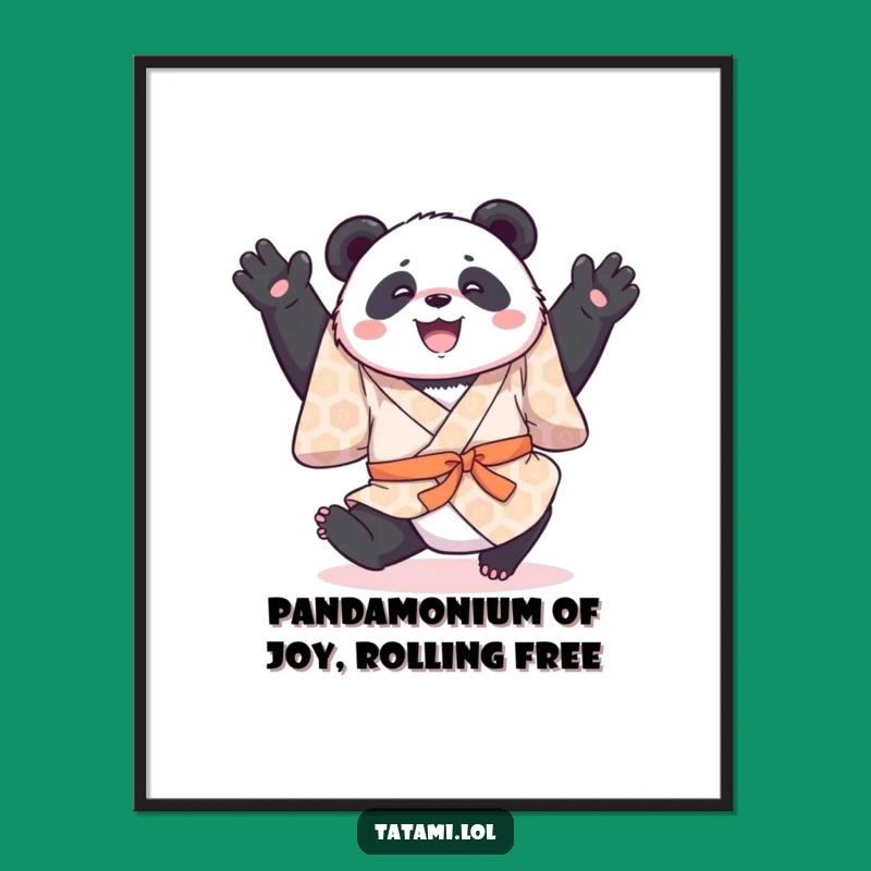 Funny Panda Somesault Wall Art - Free Printable Downloadable Decor
