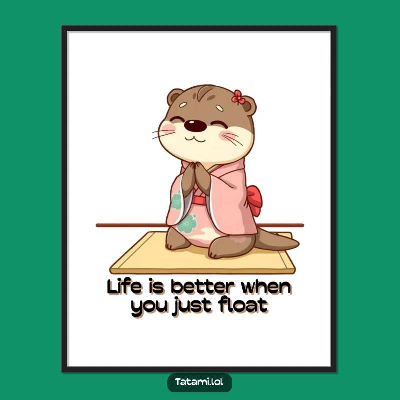 Free Printable Otter Wall Art: Funny Kimono Downloadable Decor for Zen Spaces