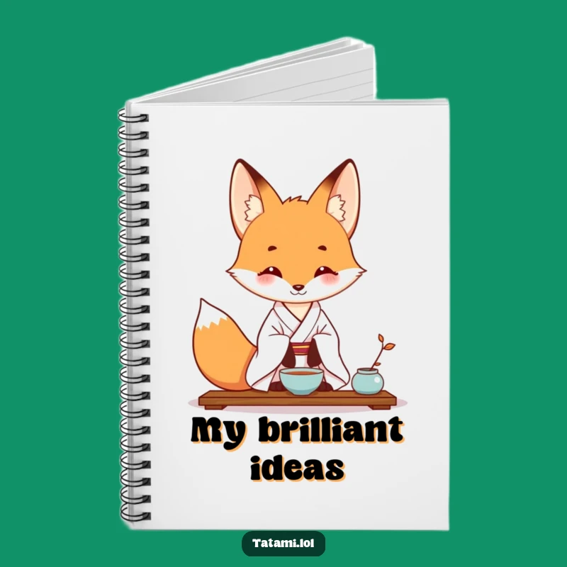 Funny Fox Kimono Notebook - Journal Your Thoughts, Tea Ceremony Fox Diary, Great Gift