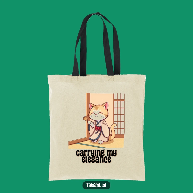 Funny Cat Kimono Tote Bag: Elegant Carry-all for Playful Feline Errands